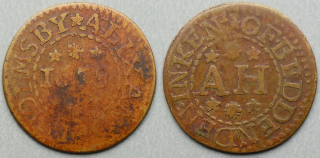 Biddenden, Alixander Holmsby 1658 farthing